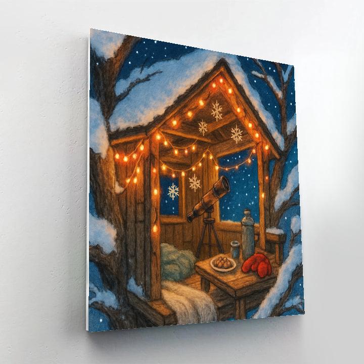 Christmas Eve In The Treehouse Observatory paint by number