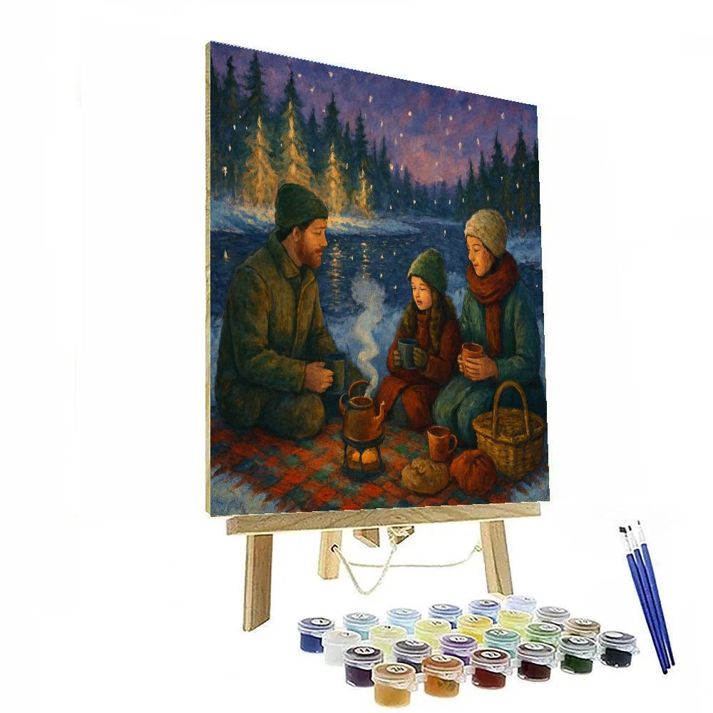 Enchanted Christmas Riverbank Picnic Number painting