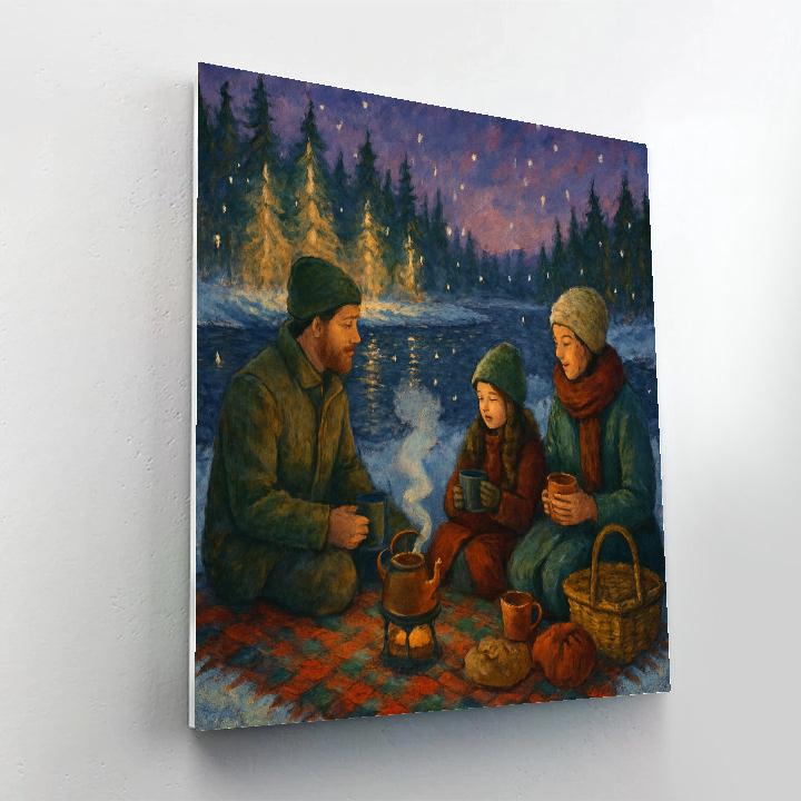 Enchanted Christmas Riverbank Picnic Number painting