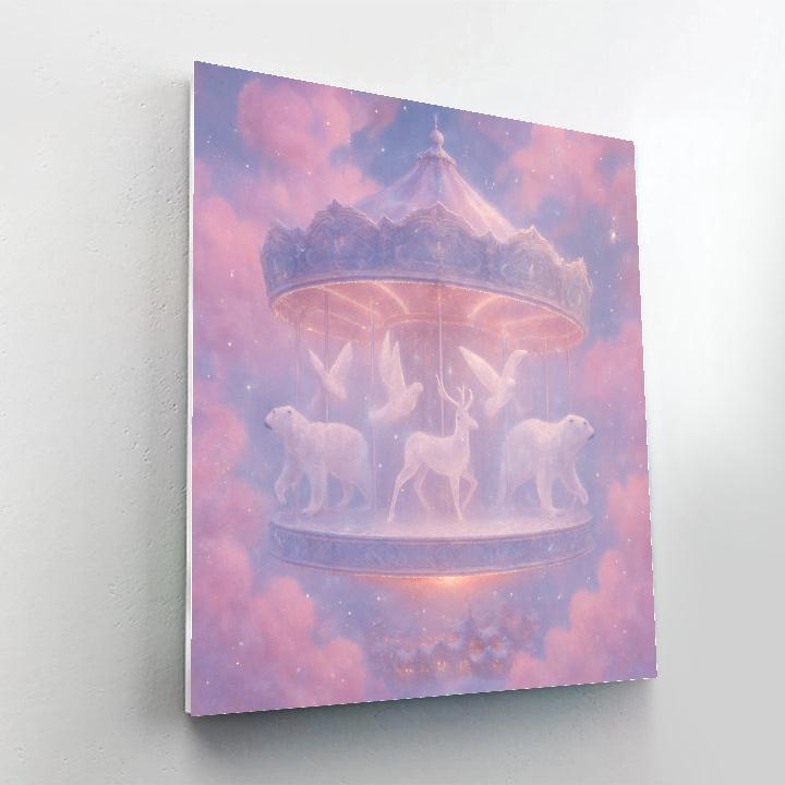 Christmas Carousel Of Clouds Number painting