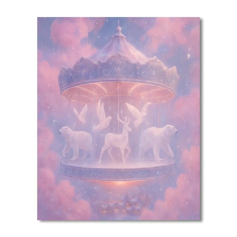 Christmas Carousel Of Clouds Number painting