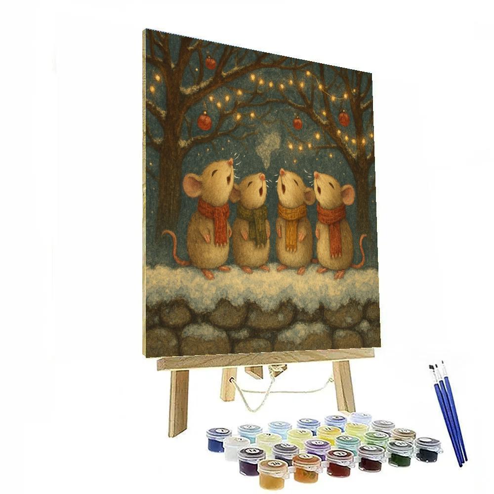 Winter Choir Of Little Snow Mice paint by color