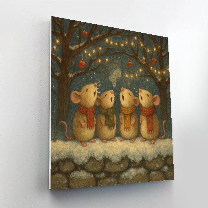 Winter Choir Of Little Snow Mice paint by color