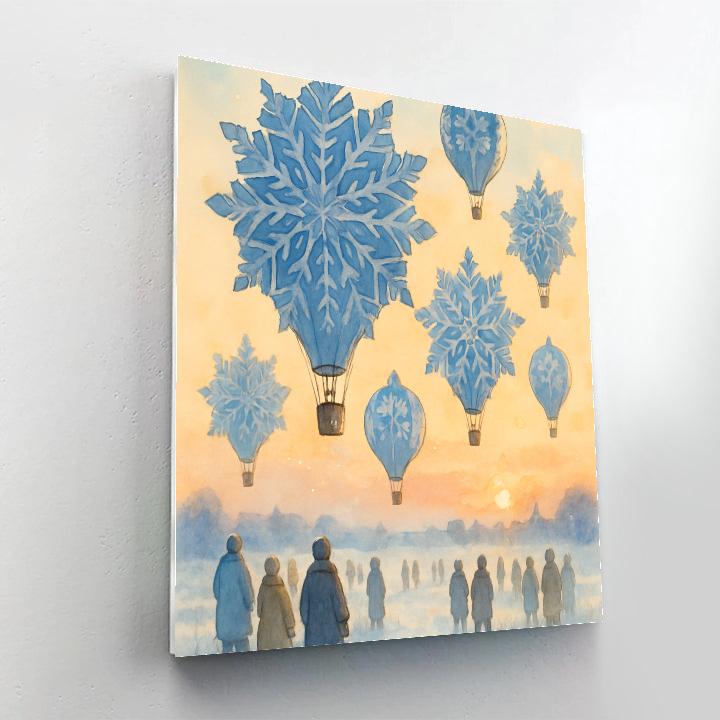 Snowflake Hot Air Balloons At Dawn paint by number