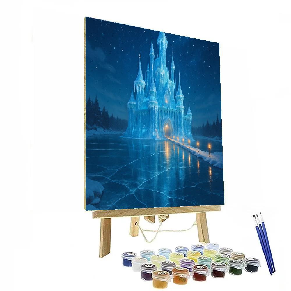 Icicle Castle On The Frozen Lake Paint by numbers kits