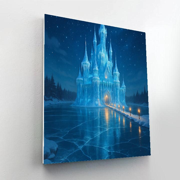 Icicle Castle On The Frozen Lake Paint by numbers kits