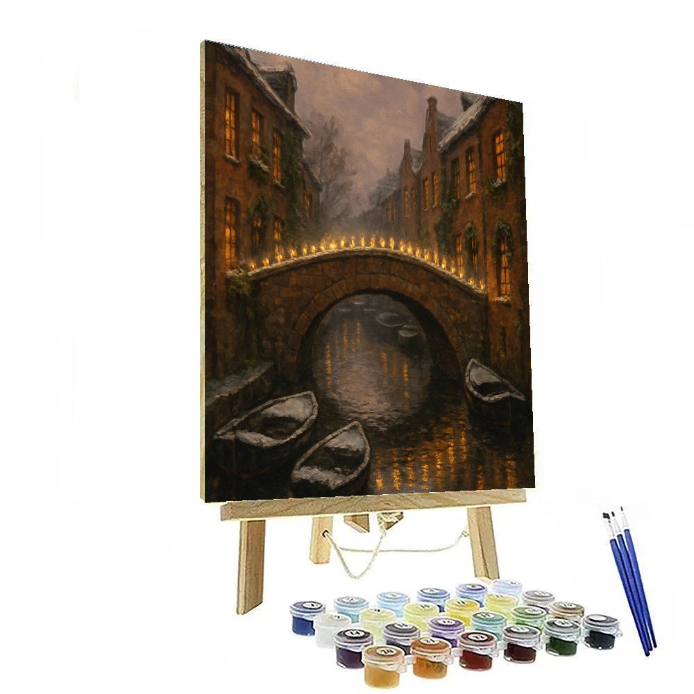 Christmas Tea Lights On The Canal Bridge Paint by numbers kits