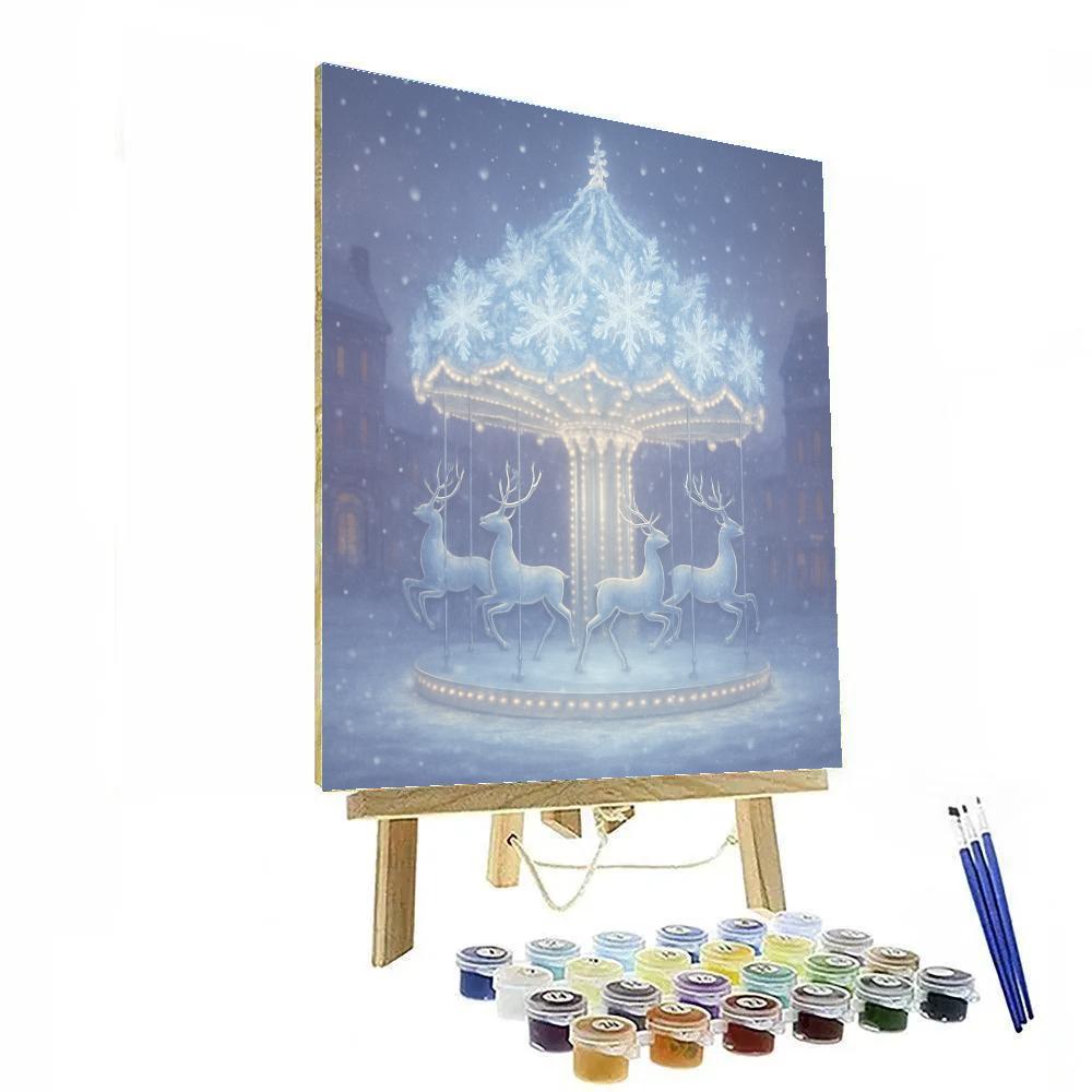 Holiday Carousel Of Snowflakes And Stars Painting by numbers kit
