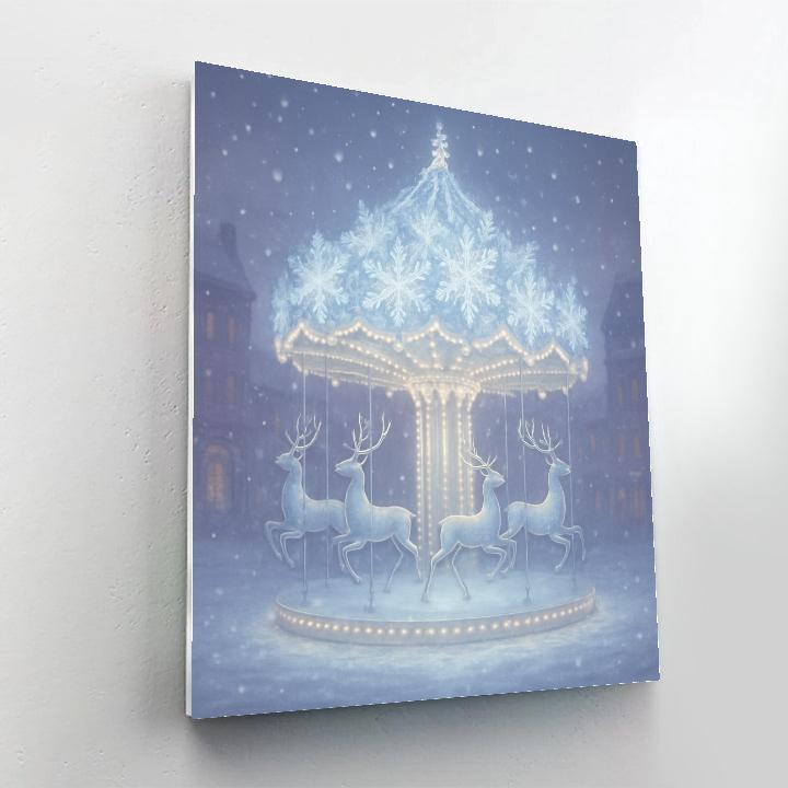 Holiday Carousel Of Snowflakes And Stars Painting by numbers kit