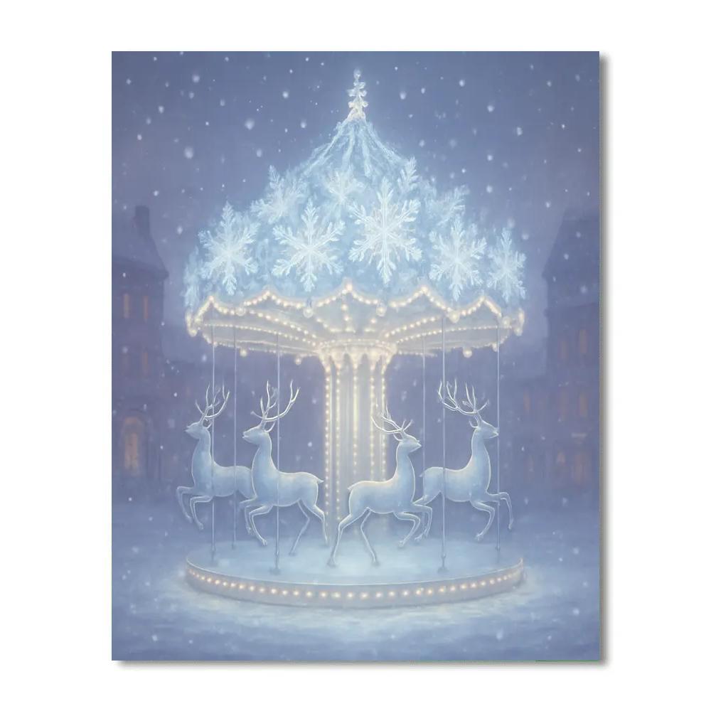 Holiday Carousel Of Snowflakes And Stars Painting by numbers kit