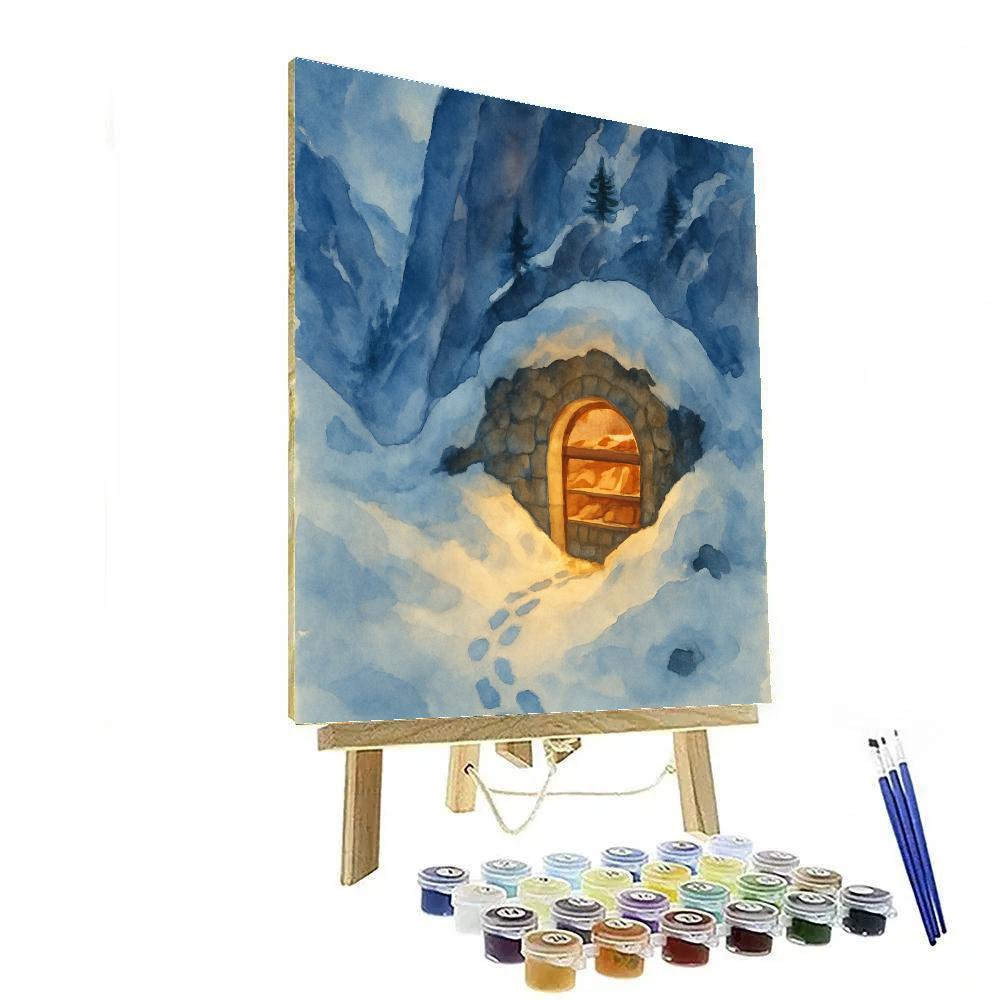 Christmas Bakery On The Mountain Pass Painting by numbers kit
