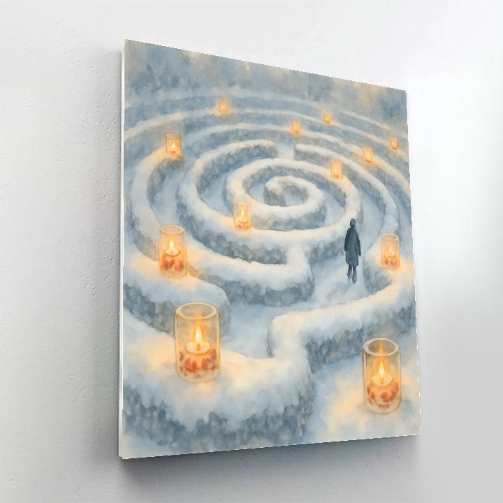 Winter Garden Ice Lantern Labyrinth Numbered painting kits