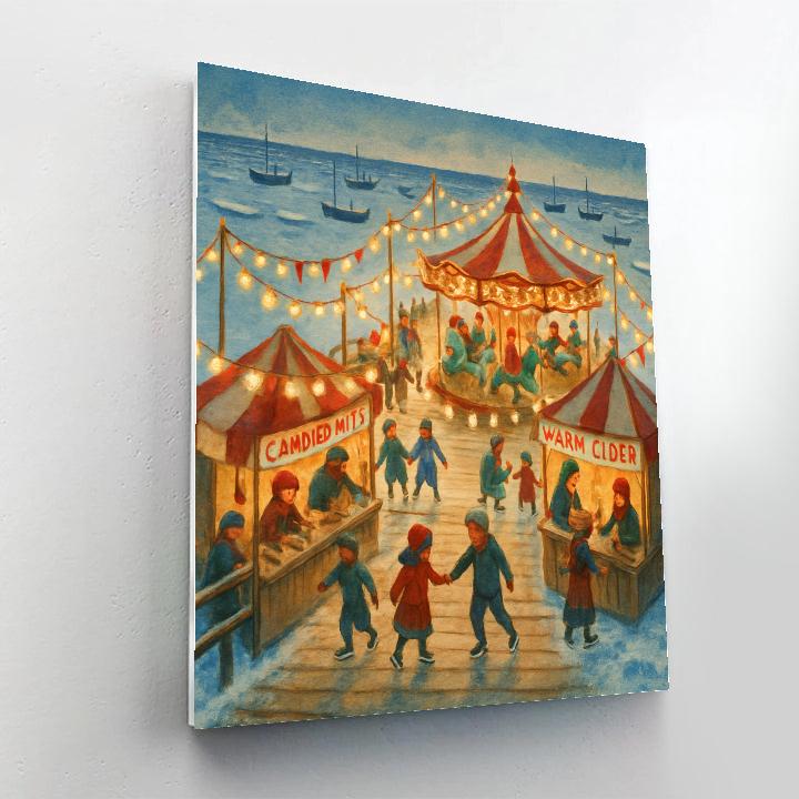 Winter Carnival On The Frozen Pier paint by color