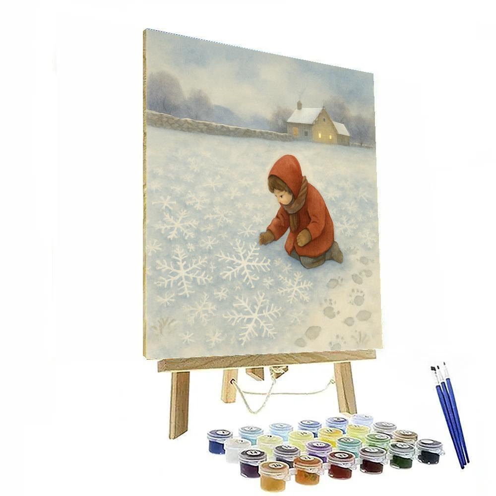 Snowflake Patterned Christmas Meadow Painting by numbers kit