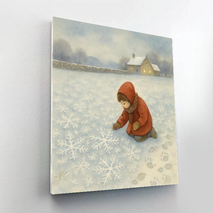 Snowflake Patterned Christmas Meadow Painting by numbers kit