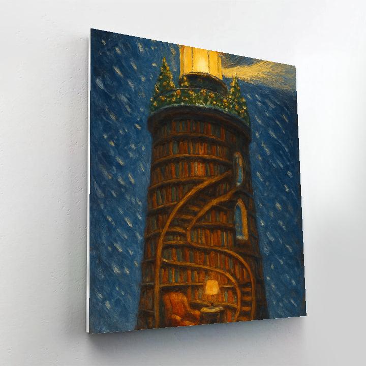 Christmas Lighthouse Library Loft paint by color