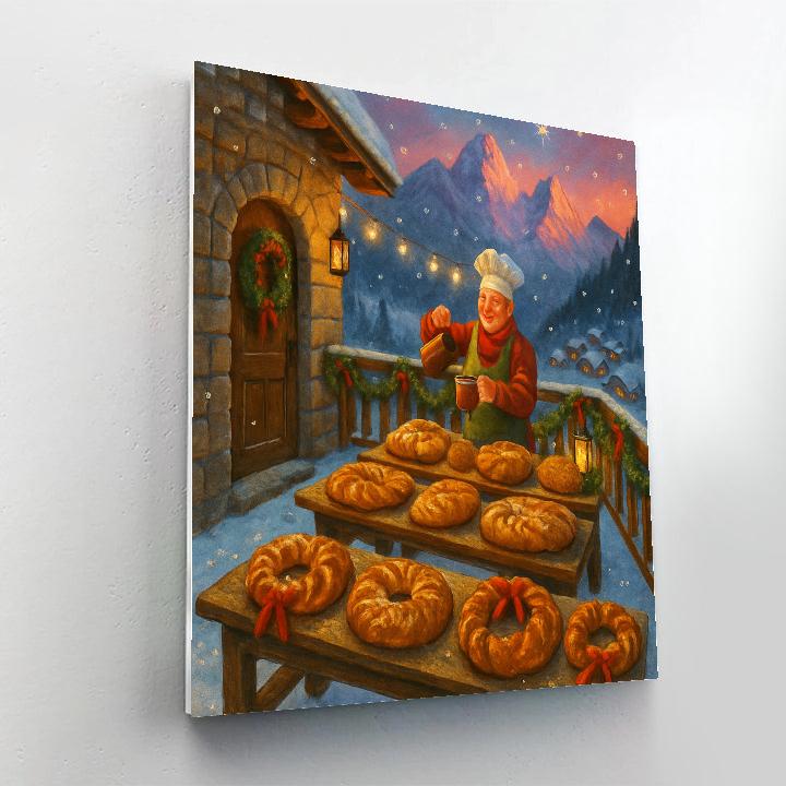 Alpine Christmas Bakery Terrace Paint by numbers kits