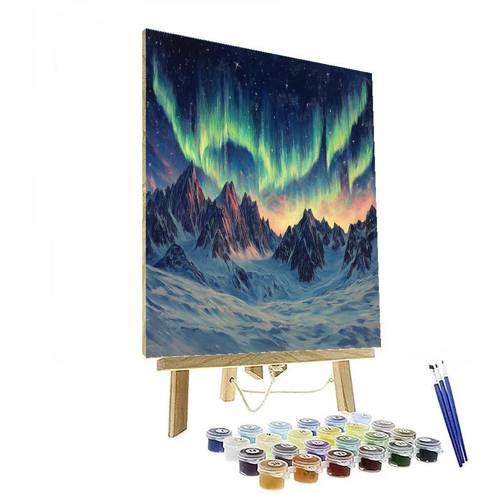 Edgar Degas Inspired Aurora Over Silent Mountains painting number kit