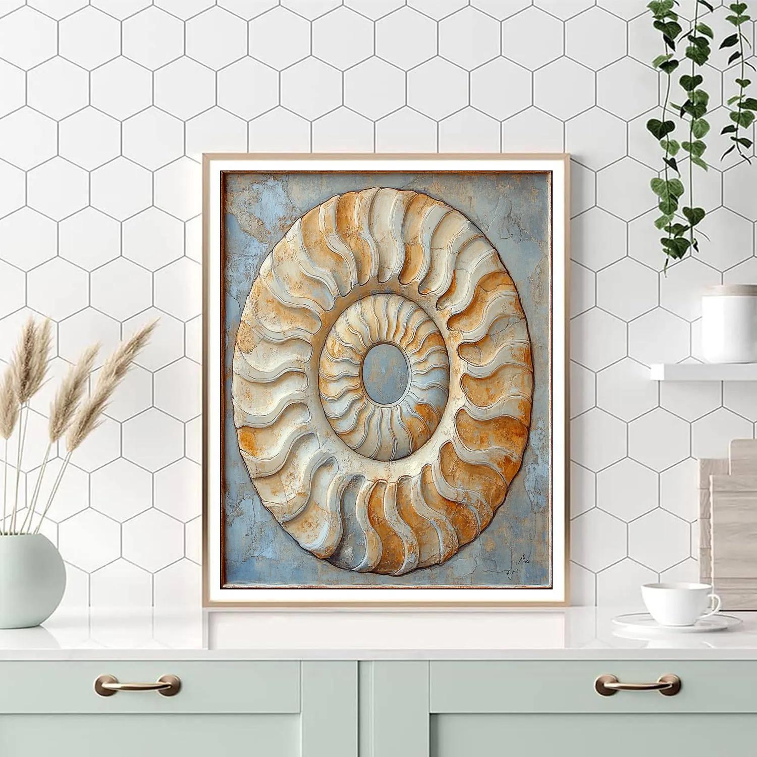 Michelangelo Inspired Fossil Reef Spiral Numbered painting kits