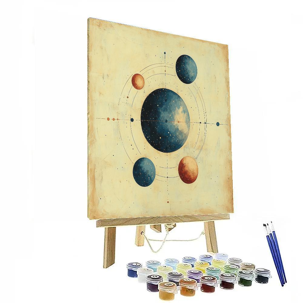 Leonardo Da Vinci Inspired Solar System In Sfumato paint by numbers