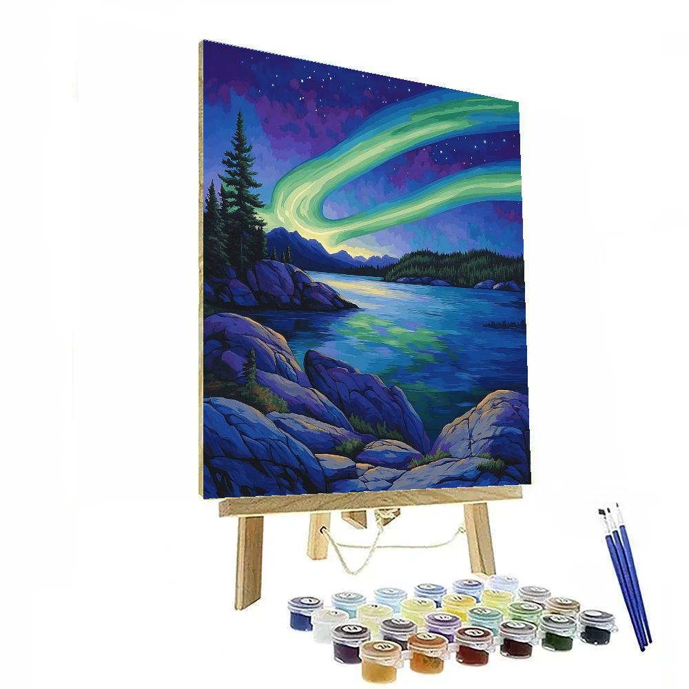 A.Y. Jackson Inspired Aurora Over The Canadian Shield Thaw Paint by numbers kits