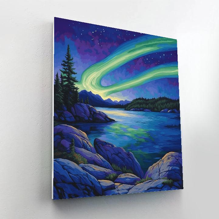 A.Y. Jackson Inspired Aurora Over The Canadian Shield Thaw Paint by numbers kits