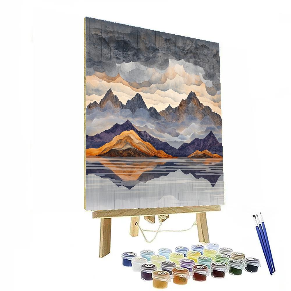 Leonardo Da Vinci Inspired Mountain Storm Anatomy paint by color