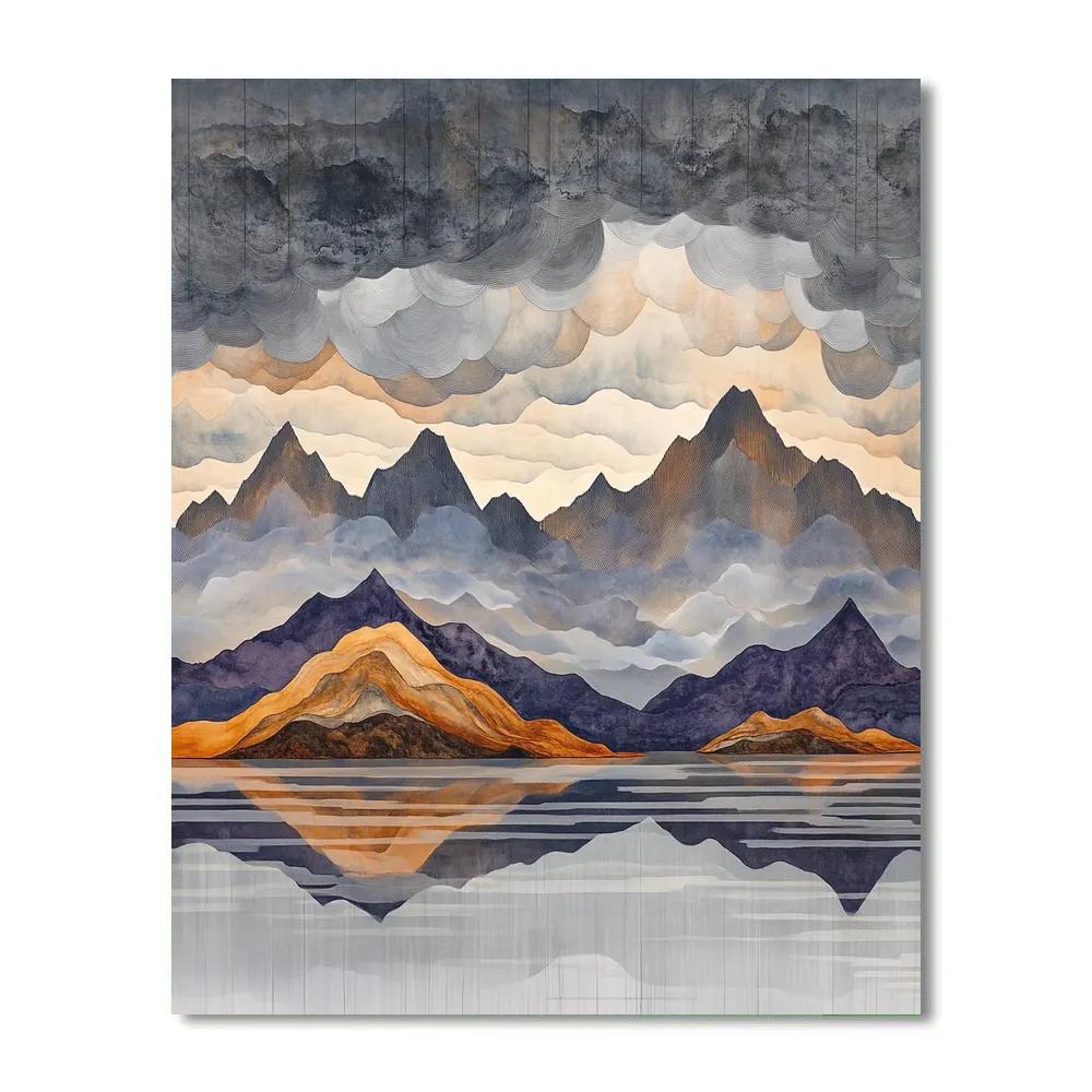 Leonardo Da Vinci Inspired Mountain Storm Anatomy paint by color