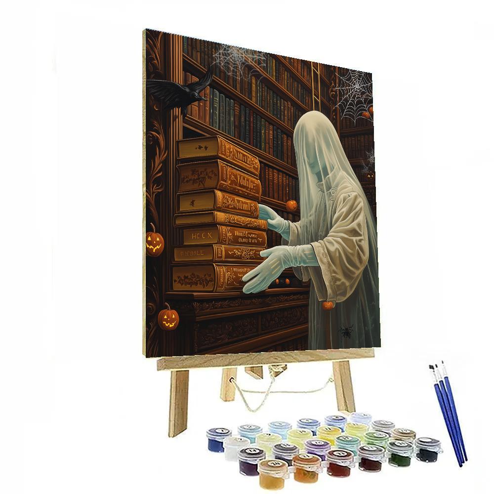 Haunted Library Of Whispering Candy Spines painting number kit