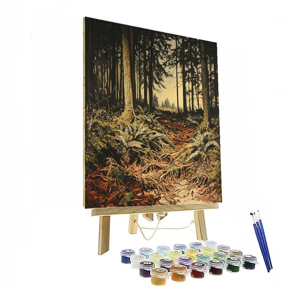 Arthur Lismer Inspired Sgraffito Roots In Storm Lit Understory painting number kit