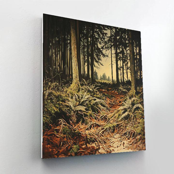 Arthur Lismer Inspired Sgraffito Roots In Storm Lit Understory painting number kit