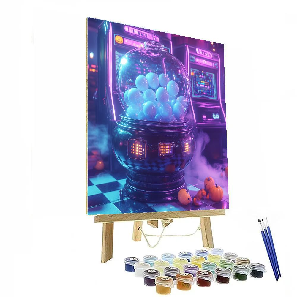Neon Haunted Arcade Prize Cauldron Numbered painting kits