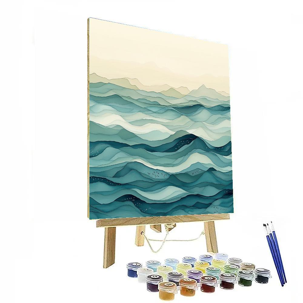 Leonardo Da Vinci Inspired Ocean Current Cartography Paint by numbers art