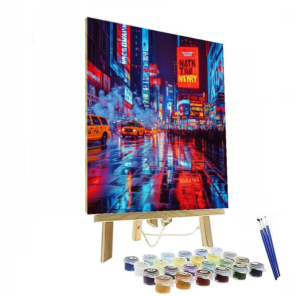 Times Square Night Lights New York United States paint by number