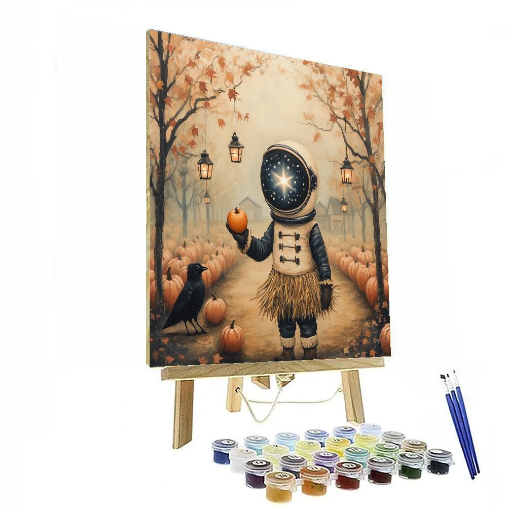 Spooky Orchard Scarecrow Astronaut Paint by numbers kits