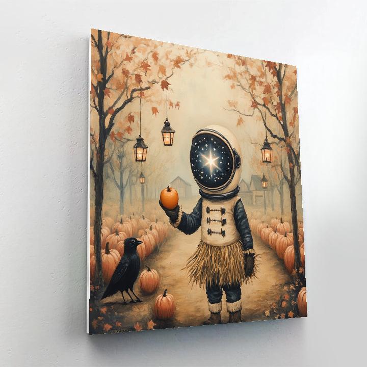 Spooky Orchard Scarecrow Astronaut Paint by numbers kits