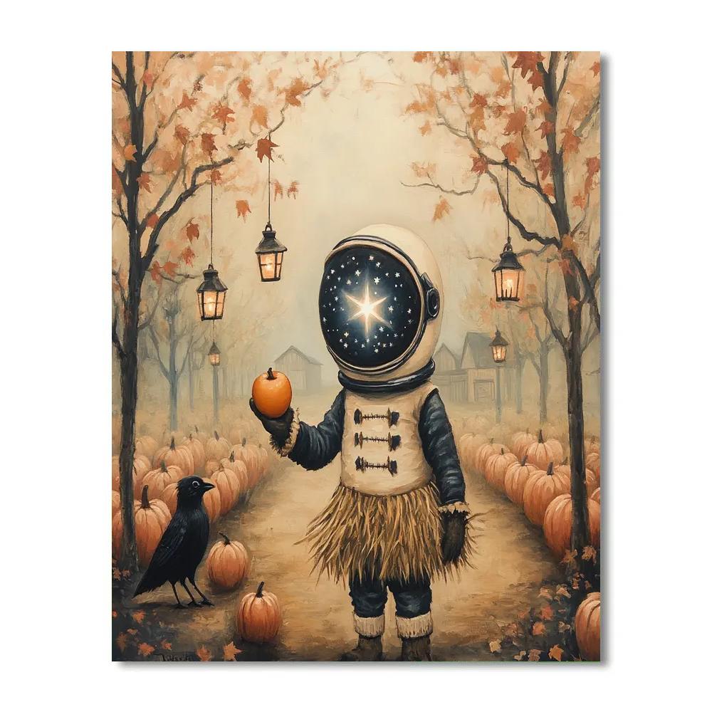 Spooky Orchard Scarecrow Astronaut Paint by numbers kits