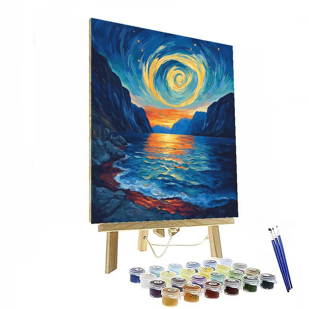 Edvard Munch Inspired Fjord Of Trembling Aurora Paint by numbers art