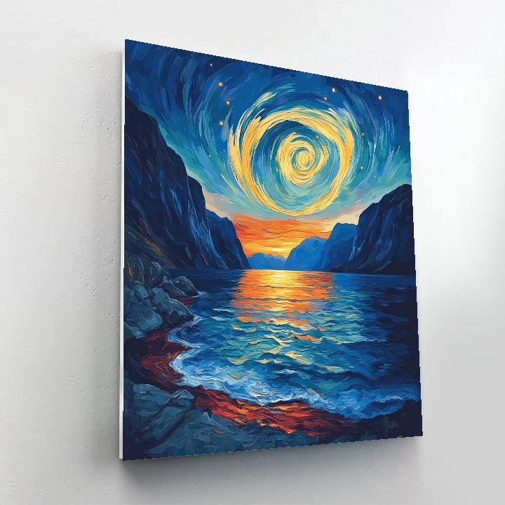 Edvard Munch Inspired Fjord Of Trembling Aurora Paint by numbers art