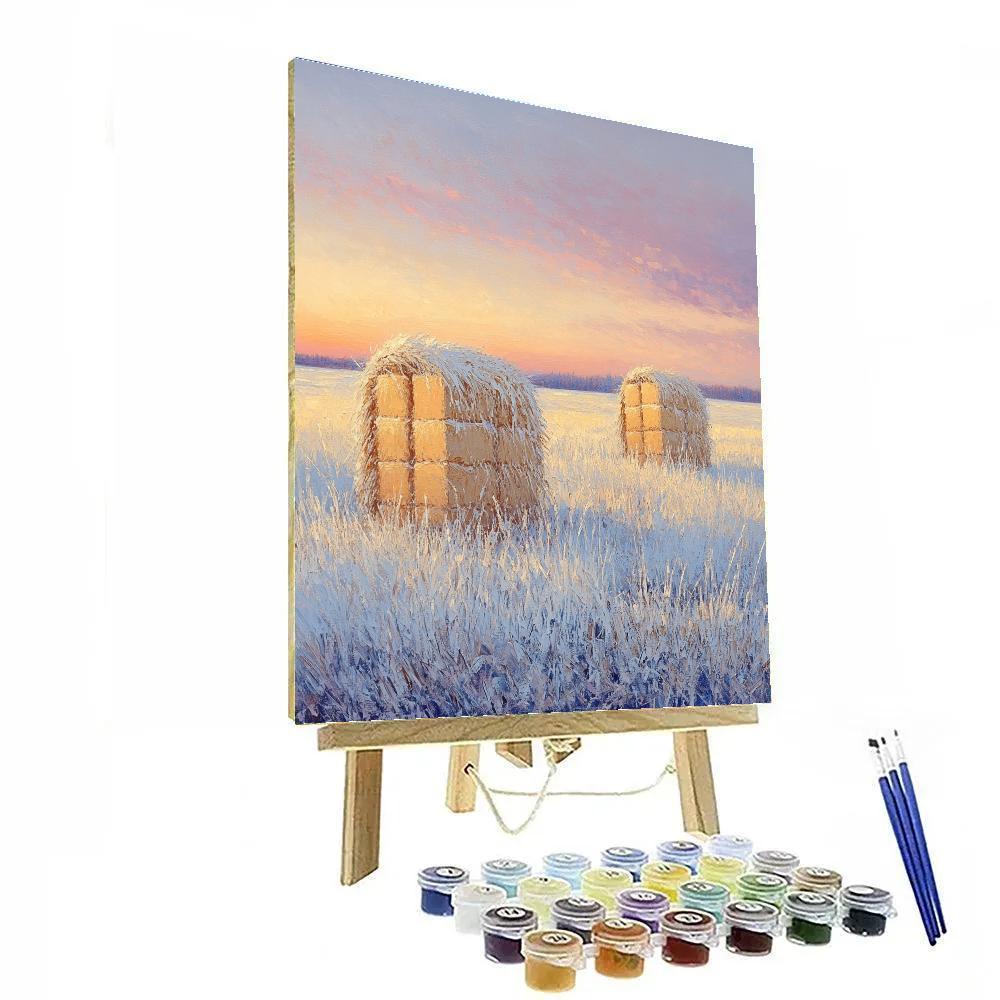 Claude Monet Inspired Haystacks In Frosted Twilight Painting by numbers kit