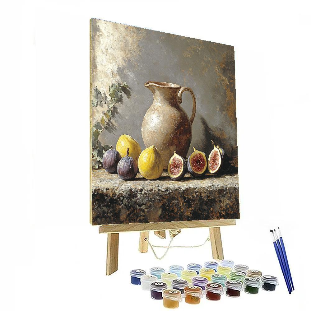Diego Velázquez Inspired Market Still Life Of Figs Quince And Clay Pitcher Paint by numbers kits