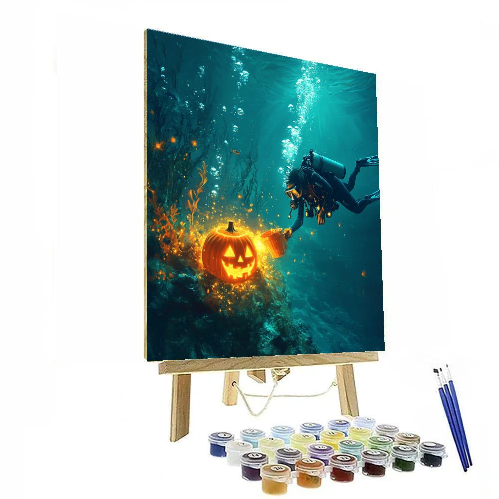 Underwater Haunted Coral Jack O Lanterns DIY paint by numbers