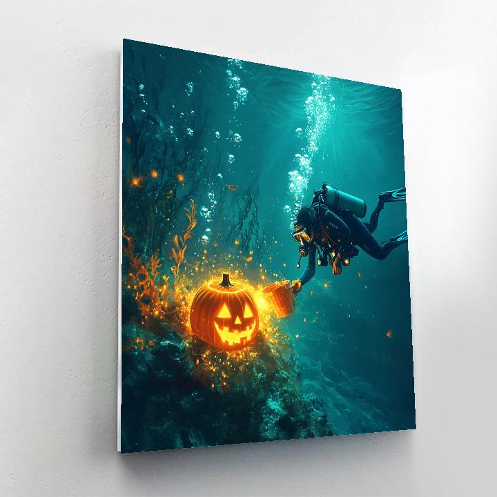 Underwater Haunted Coral Jack O Lanterns DIY paint by numbers