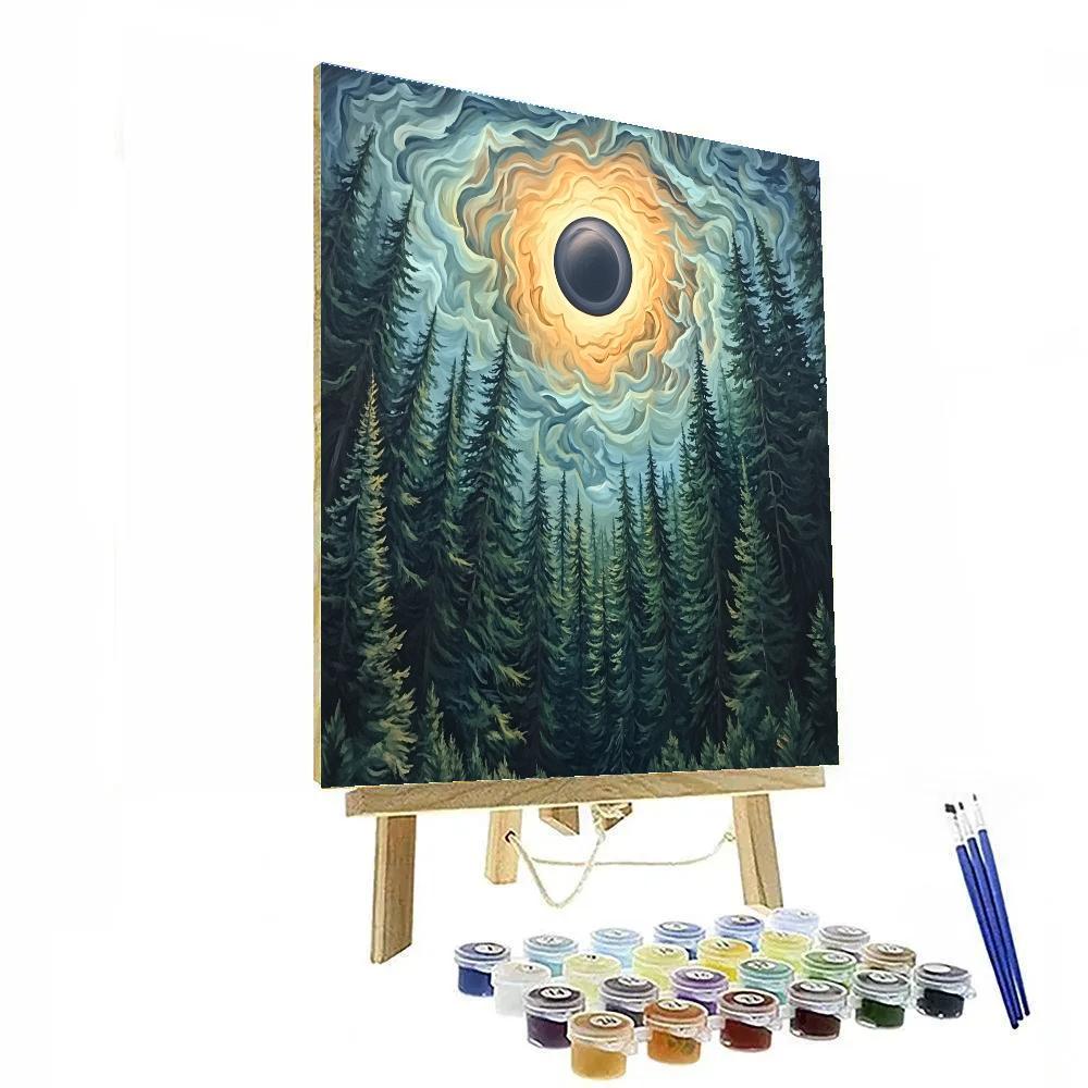 Edvard Munch Inspired Eclipse Over Whispering Pines Numbered painting kits