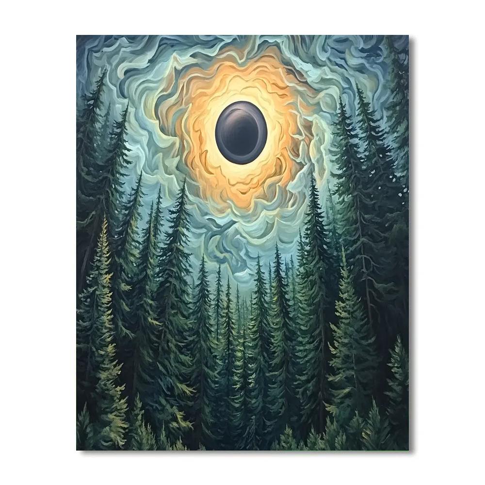 Edvard Munch Inspired Eclipse Over Whispering Pines Numbered painting kits