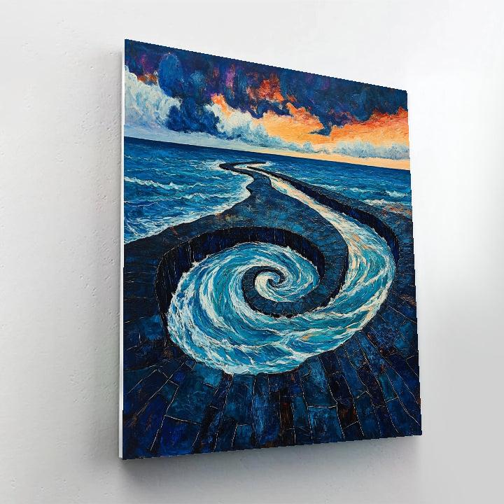 Edvard Munch Inspired Tidal Spiral On Basalt Coast Painting by numbers kit