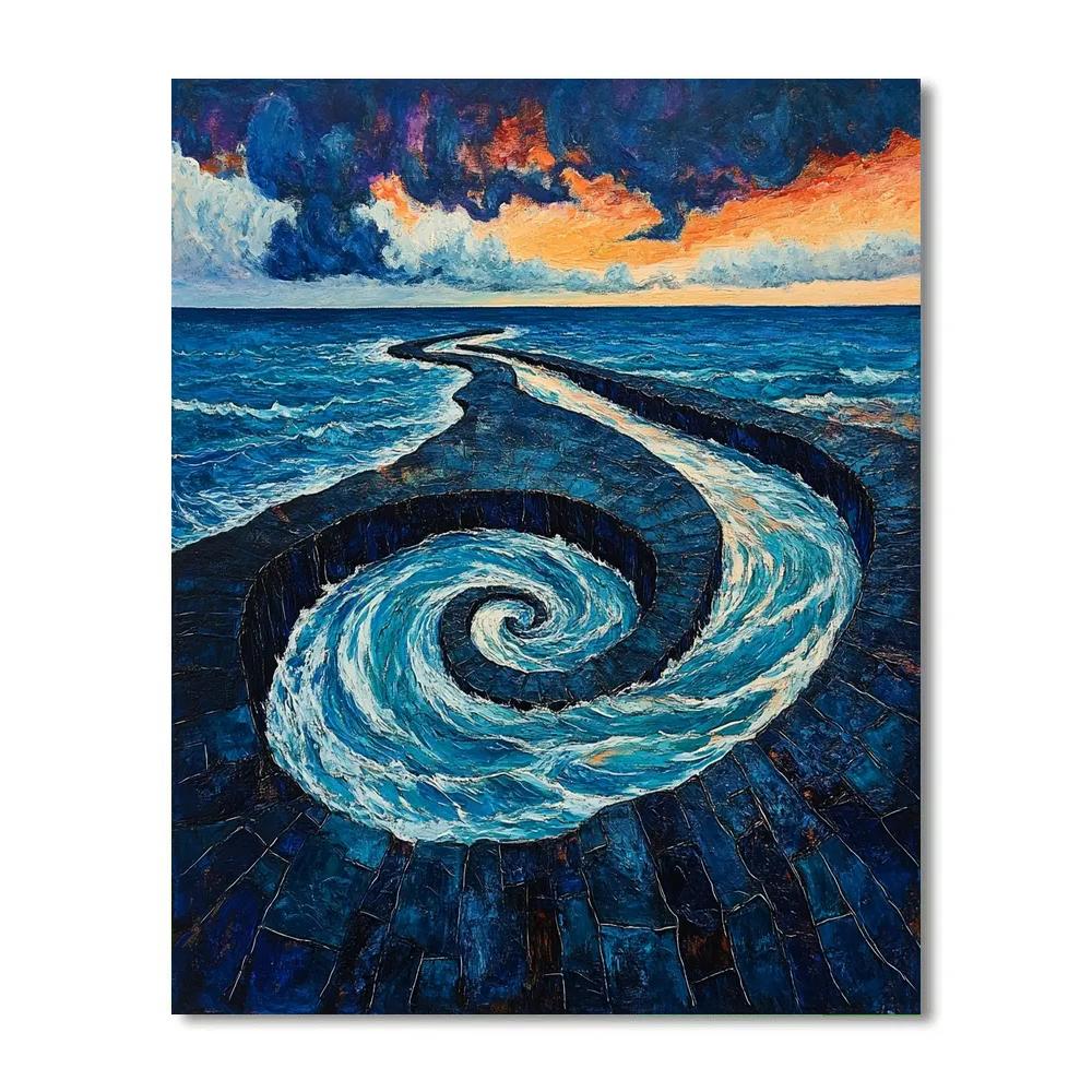Edvard Munch Inspired Tidal Spiral On Basalt Coast Painting by numbers kit
