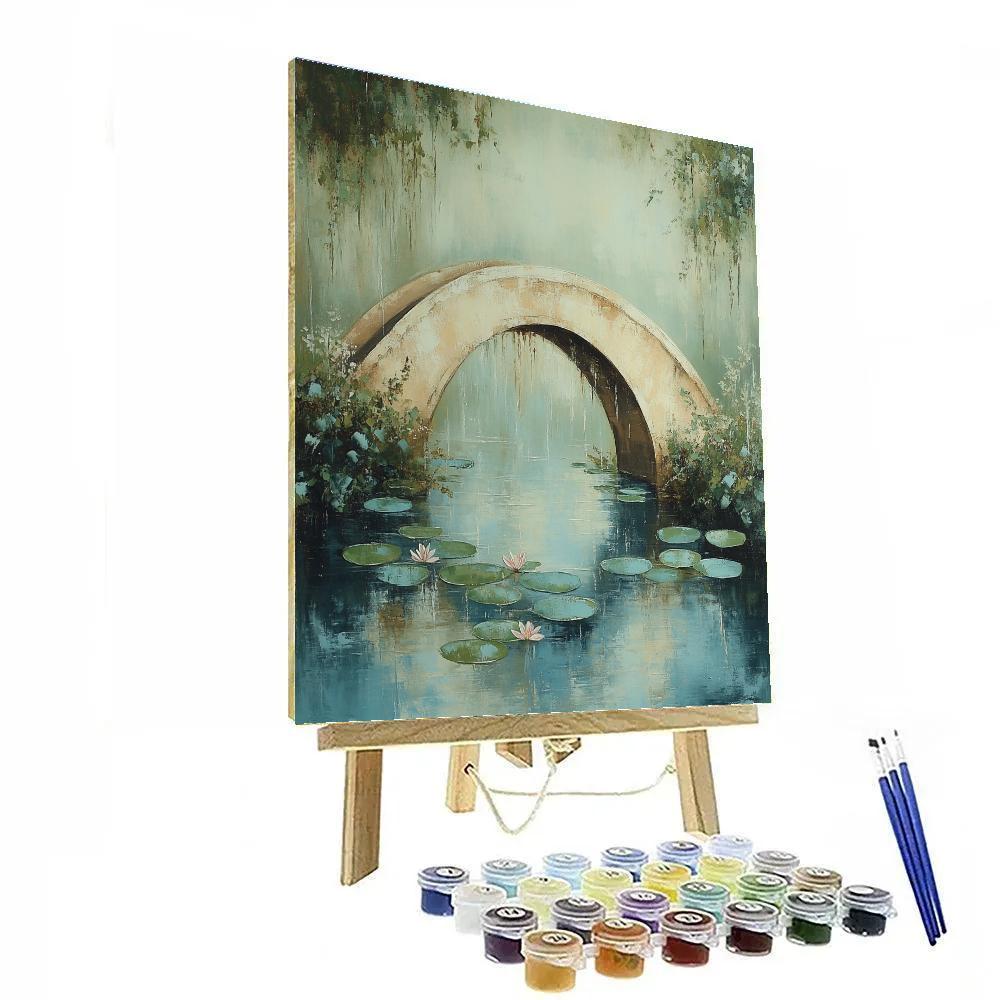 Claude Monet Inspired Giverny Bridge After Rain paint by number