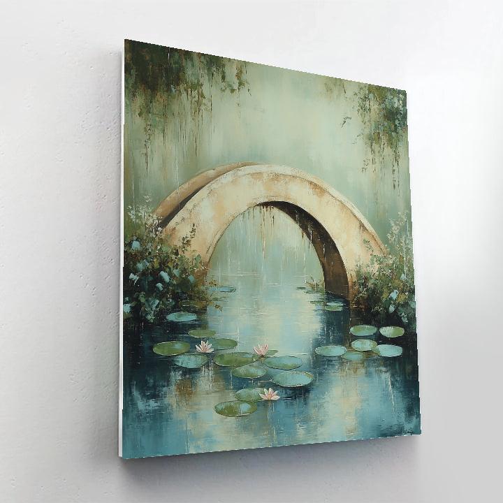 Claude Monet Inspired Giverny Bridge After Rain paint by number