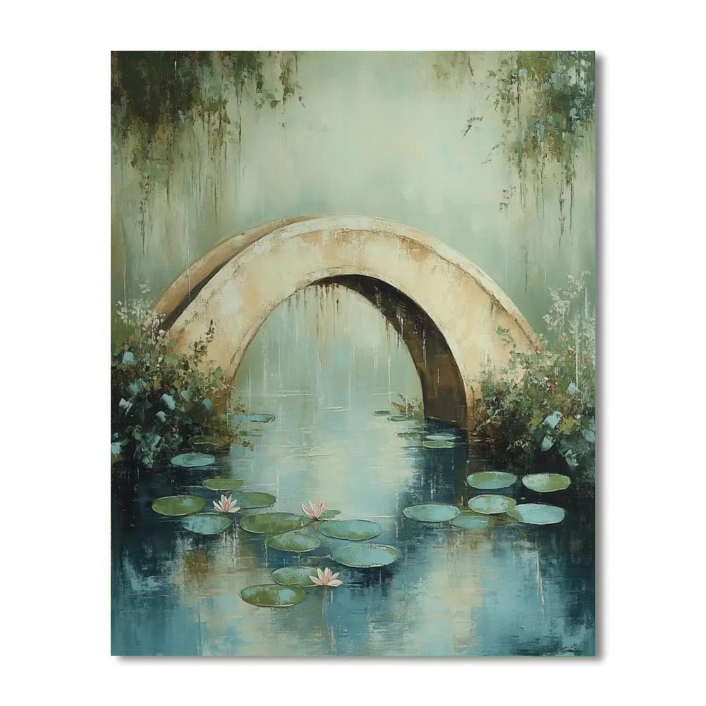 Claude Monet Inspired Giverny Bridge After Rain paint by number